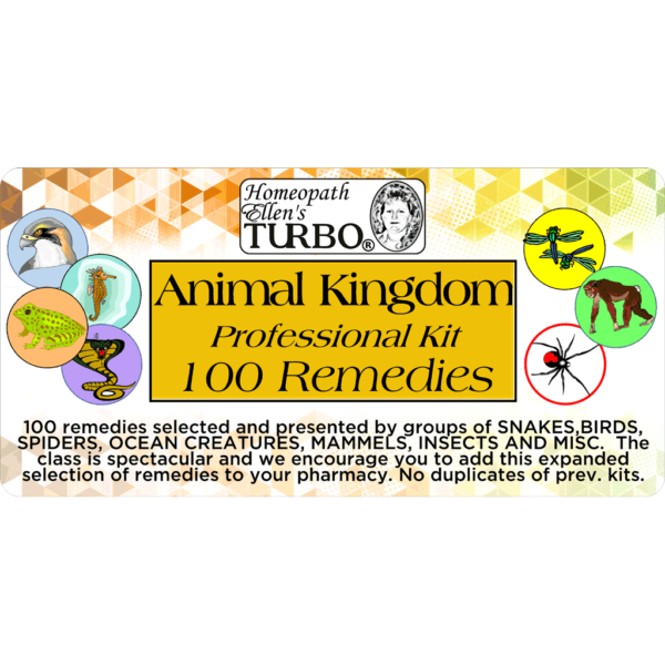 Professional Homeopathic Animal Kingdom Remedies Kit Label